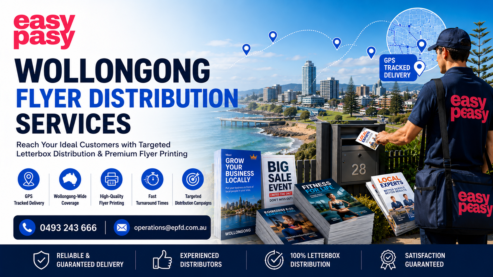 Flyer distribution campaign banner for Wollongong